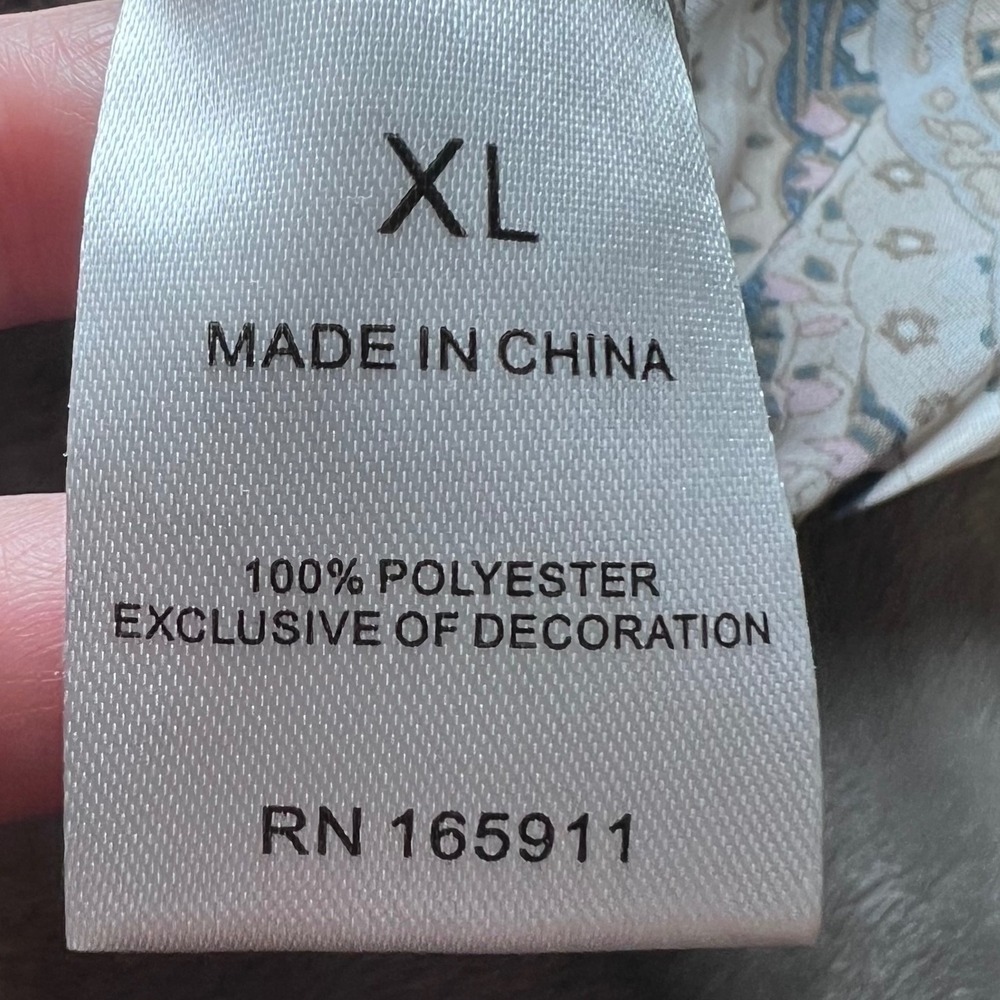 Grace Karma Tiered Dress Womens XL Paisley Long Sleeve Ruffle Collar Bohemian - Picture 6 of 14